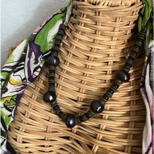 Vintage Buffalo horn bead industrial punk rock necklace